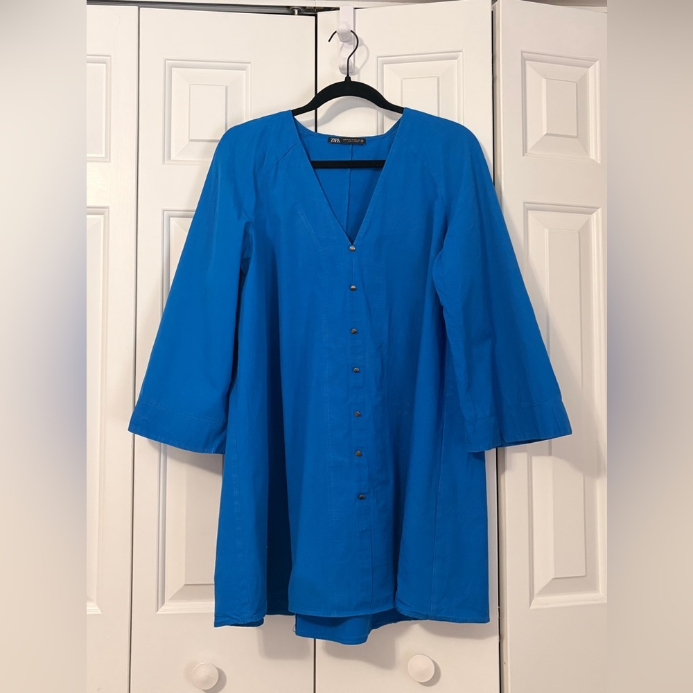 Zara Women's Vibrant Blue Mini Dress